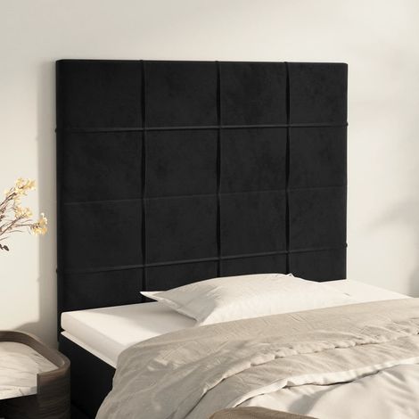 Tête de lit Noir 90x5x118/128 cm Velours (1/5)