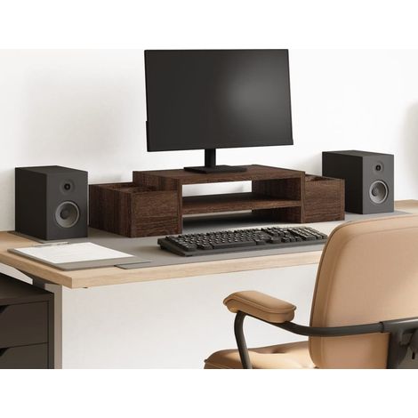 Monitorständer mit Stauraum Eichen-Optik 70x27x15 Holzwerkstoff