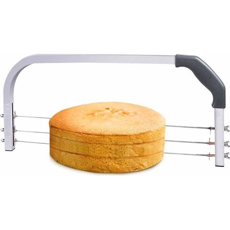 Trancheuse à gâteau en acier inoxydable, 3 lames réglables, grand artisanat de gâteau de couche intermédiaire, coupe-gâteau réglable, coupe-gâteau, coupe-pâtisserie pour fête, pâtisserie de No (1/5)