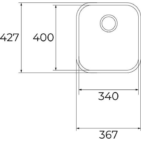 Fregadero Smeg UM45 Bajo Encimera 45cm Acero Inoxidable Satinado (1/2)