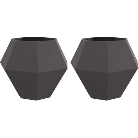 Maison Exclusive - Fioriera 2 pcs Nero 100 x 100 x 80 cm Acciaio