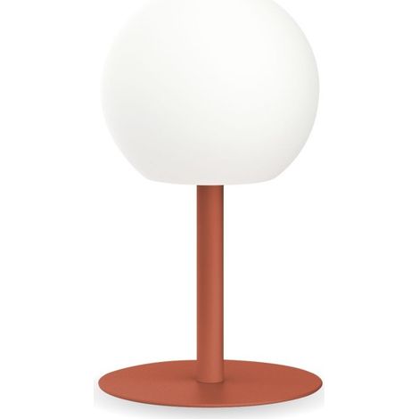 Lampara sobremesa bola terracota acero 400l xanlit recargabl