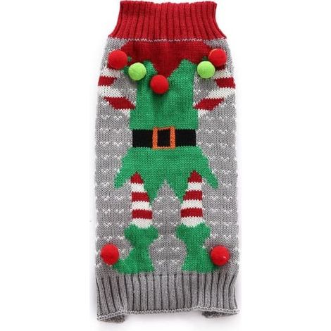 Costume de Noël pour chien, vêtements d'hiver pour animaux de compagnie, pour chiens moyens et grands, gris, taille S (1/5)