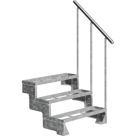 Dolle Außentreppe Gardentop 54-66cm Geschosshöhe mit Einlegerahmen 80cm breit mit Geländer