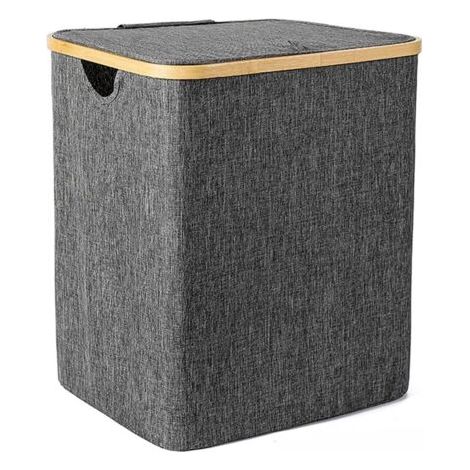 royaluxe-Panier à linge, Panier à linge avec couvercle - Pour salle de bain et chambre,gris - RWPanier à linge (1/5)