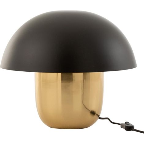 Lampe à Poser "Champignon Métal" 40cm Noir & Or (1/3)