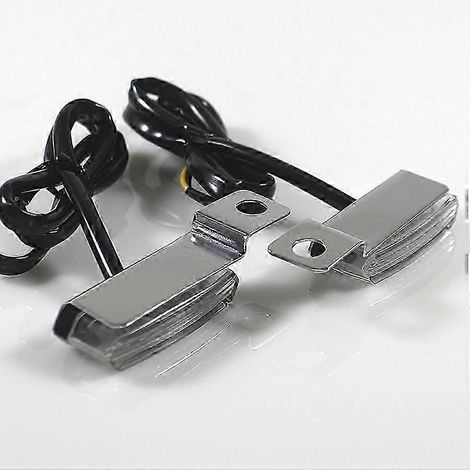 Lot de 2 mini lampes LED universelles pour leviers de frein et d'embrayage de moto, clignotants pour Harley Davidson Cafe Racer et Choppers (1/5)