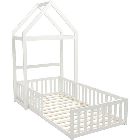 Letto a capanna 90 x 190 cm Abete e MDF Bianco - VARLAINE