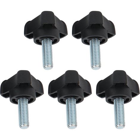 Lot de 5 vis à molette réglables en plastique avec poignée triangulaire arquée et verrouillage manuel M8 23 mm (1/5)
