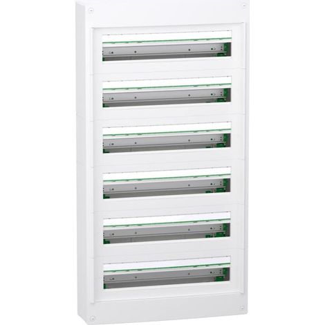 Schneider Electric – Coffret électrique nu saillie 6 rangées 24 modules IP30 – Pour installation en espaces confinés – LVSXT624