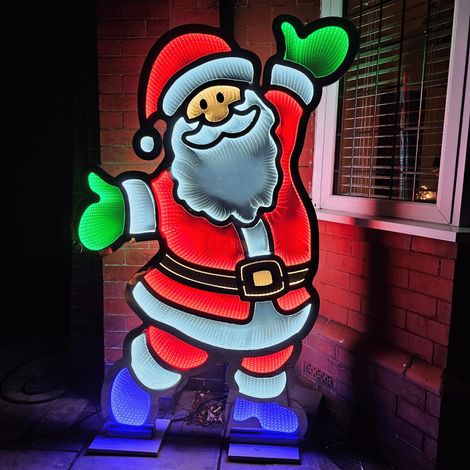 6ft (1.8m) Tall Light up Santa Christmas Infinity Decoration with Multi-Coloured LEDs (1/4)