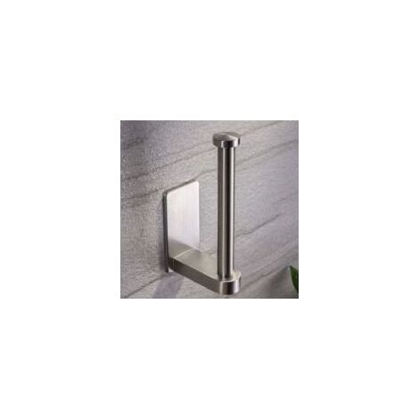 Porte Papier Toilette, Support Papier Toilette Mural sans Percage, Porte Rouleau Papier Toilette WC en Acier Inoxydable, Derouleur Papier Toilette pour Salle de Bain et Cuisine, Rond (1/2)
