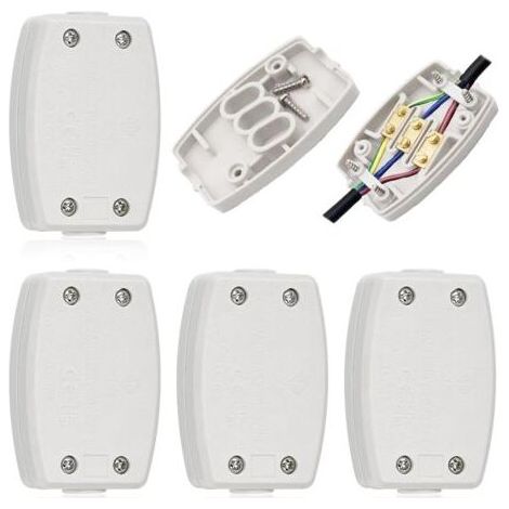4-teiliges Set Anschlussdosen, 3-polige wasserdichte Anschlussdosen, weiße elektrische Anschlussdosen, Projektdosen für Innenbeleuchtung, Stromversorgung, Verkabelung (1/5)