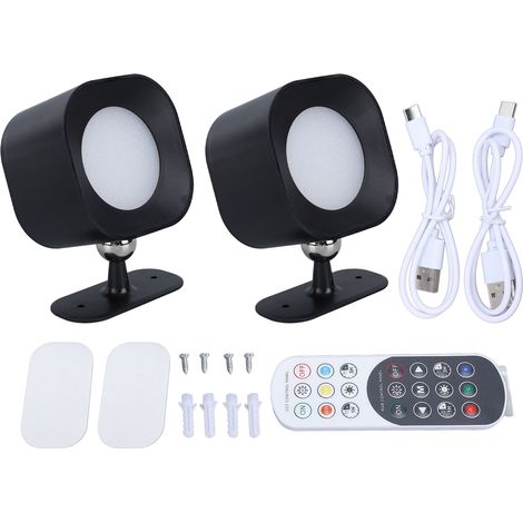 Ortviai Applique murale LED double face avec rotation 360°, batterie rechargeable, télécommande et tactile (1/5)
