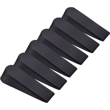 6 Stück schwarze Türstopper-Keile, Gummi-Türstopper, für Zuhause und Büro