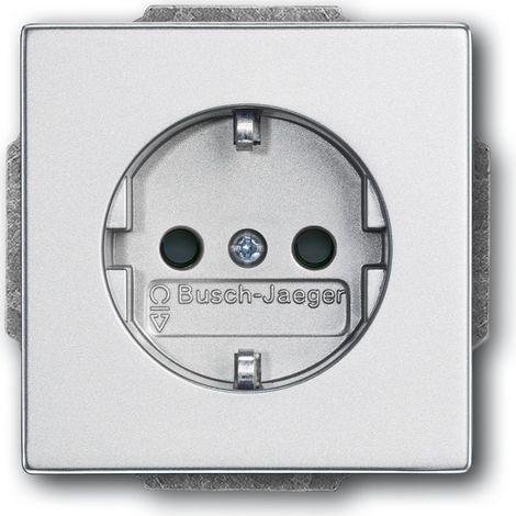 BUSCH-JAEGER 20EUCKS-83 MÉCANISME DE PRISE DE COURANT, AVEC PROTECTION ENFANTS, ARGENT ALUMINIUM, SOLO (1/2)