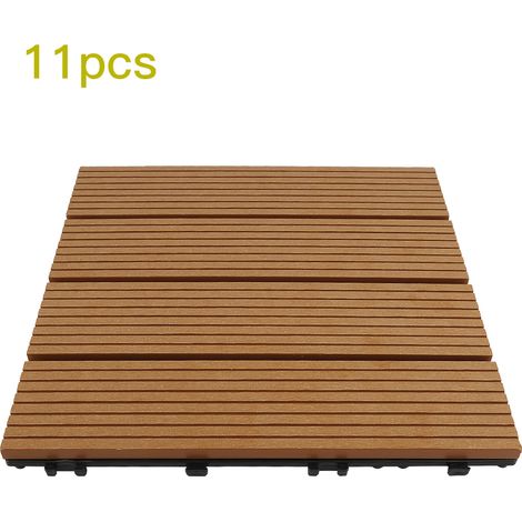 11 pcs di lastre da giardino 30 x 30 cm tipo classico pavimento per esterni - marrone