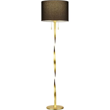 Lampadaire design, Lampe de sol 2 éclairages Nandor Doré en Metal, TRIO (1/5)
