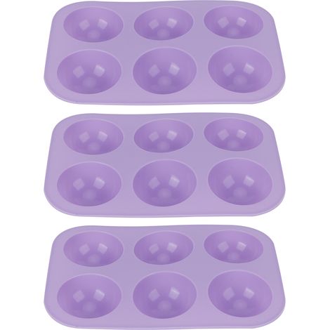 Moule hémisphérique en silicone pour chocolat, pudding, mousse, dessert, 3 pièces, violet, ustensiles de cuisine. (1/5)