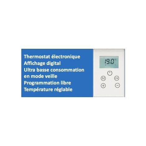 DX 951175 - Sèche-Serviette ASTRA électrique sec aluminium à barres plates 750W - 52.1 127.5 12 cm- Blanc (1/3)