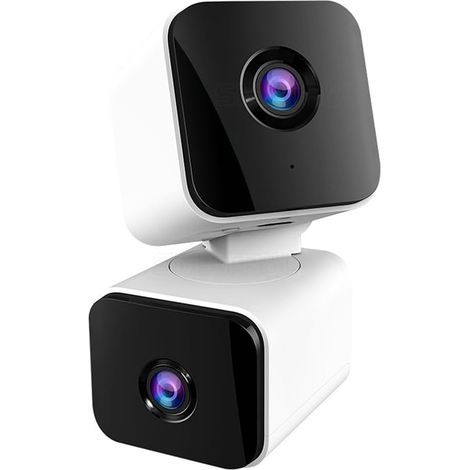 Caméra WiFi Tuya Double Objectif 4MP avec Double Écran, Suivi Humain, Détection AI, Surveillance Vidéo, Caméra, Prise EU (1/5)