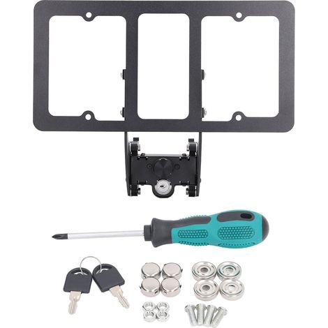 Plaque d'immatriculation avant sans perçage, kit de montage anti-vol sans adhésif (1/5)