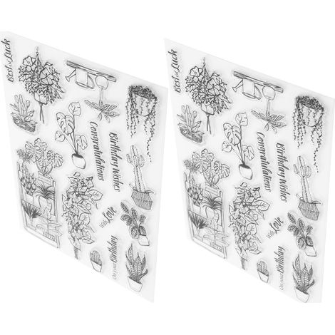 2 Tampons en Cristal Motif Vase pour DIY Album Photo Décoration Carte (1/5)