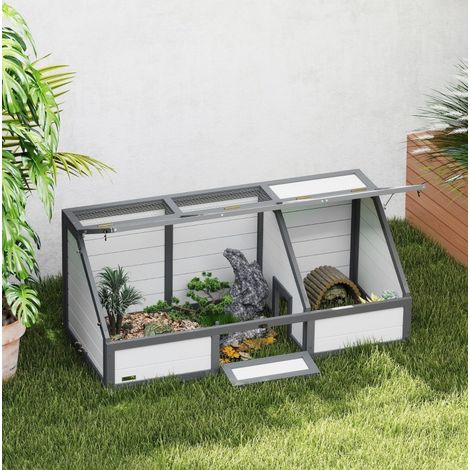 Recinto per tartarughe outdoor senza fondo 120 x 55 x 20/50 cm, bianco HAVRYA