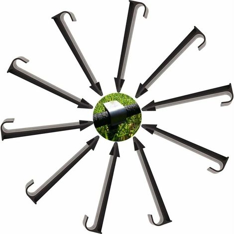 SHINING HOUSE Schlauchanker, Bodenbefestigungsklammern für Gartenschläuche, 50 Stück, Schwarz, 11,5 cm (1/5)