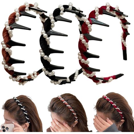 Stücke künstliches Perlenhaar – elegantes Perlenhaar – für Frauen und Mädchen – dekoratives Haarband – sowohl für positive als auch negative Verwendung (3 (1/5)
