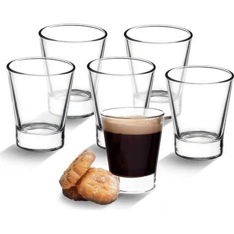 6 CAFFEINO BORMIOLI BICCHIERI TAZZINE PER CAFFÈ ESPRESSO IN VETRO TRASPARENTE (1/5)