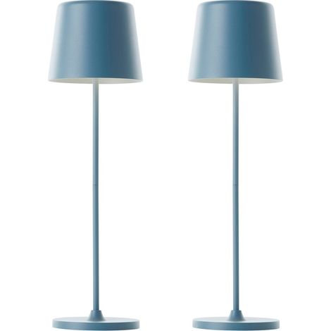 BRILLIANT Lampe de table LED Kaami, 2 W, 310 lm, 3000 K, bleu, lot de 2