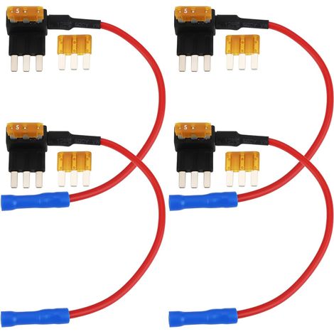 Micro3 12V Compatible Fuse Adapter Kit, Pack of 4 with 5A Fuses for Interior LED Underbody Lighting, Dash Cams, and GPS (1/5)