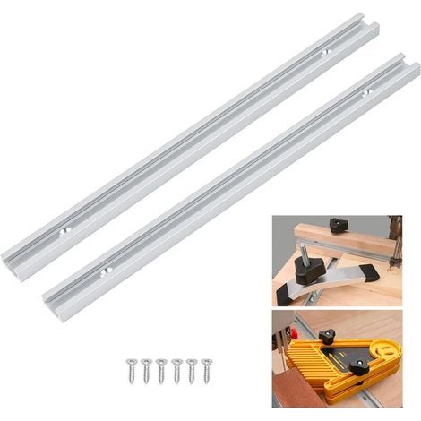 Rail T-Slot en aluminium 300 mm – Lot de 2 pièces – Dimensions 19 x 10 mm – Installation rapide avec vis auto-taraudeuses (1/5)