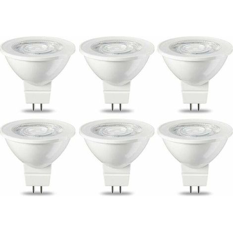 Lot De 6 Ampoules LED MR16 GU5.3 5W Blanc Chaud 220V Non Dimmable Classe Énergétique G (1/4)
