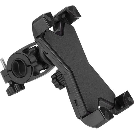 Support de téléphone portable pour guidon de vélo de route/VTT, résistant et rotatif à 360°, noir. (1/5)