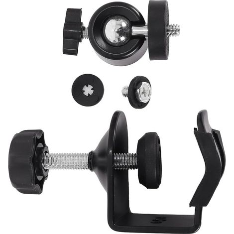 Support Mural métallique pour caméra avec Trou de vis de 1/4 Pouce, Pince réglable à 360 degrés pour système de caméra de sécurité Domestique extérieur/intérieur (Noir) (1/5)