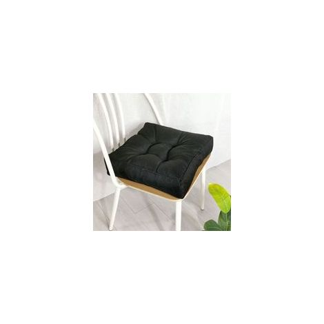 Coussin de chaise extérieur 40 x 40 cm – Épais 10 cm en coton doux – Confort optimal pour intérieur et extérieur – Noir (1/5)