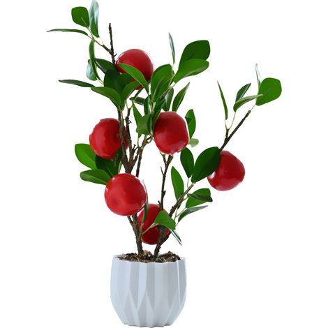 Décoration intérieure Artificielle Plant en pot artificielle 'Bonsai fruit rouge' (1 pc, pot plastique, grande taille) (1/5)