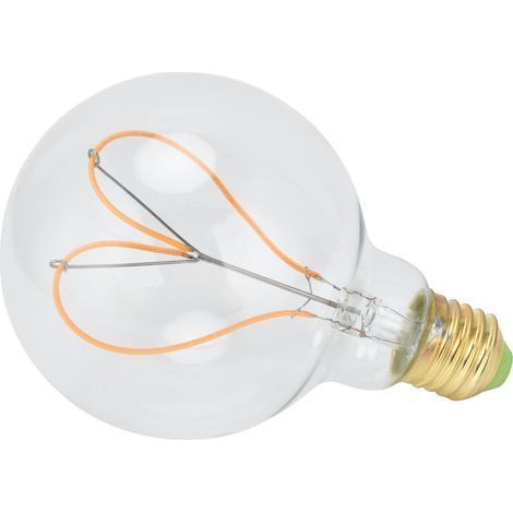 G95 Herzförmige LED-Retro-Glühbirne E27 4W 110V Dimmbare Glühbirne für Schlafzimmer, Café, Warmes Licht
