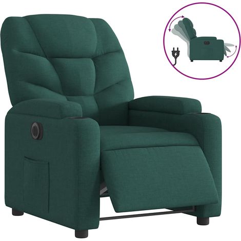 Maison Exclusive - Poltrona Elettrica Reclinabile Verde Scuro in Tessuto