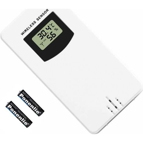 Accesorios para estación meteorológica, sensor inalámbrico de temperatura, sensor de repuesto para exteriores + 2 pilas AA