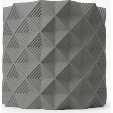Pot de fleurs géométrique gris en 3D, cache-plante moderne (1/3)