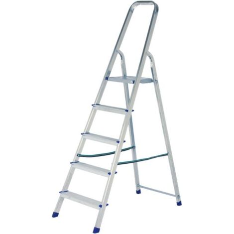 Scala Valentina domestica in alluminio a 5 gradini Portata max 150 kg Richiudibile Leggera Certificata (1/2)