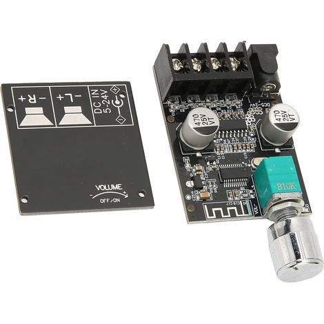 Digitale Leistungsverstärkerplatine, Mini-Bluetooth-5.0-Digitalverstärker 2 x 50 W mit einstellbarer Lautstärke, für Heim-Audio, Autolautsprecher, DIY (1/4)