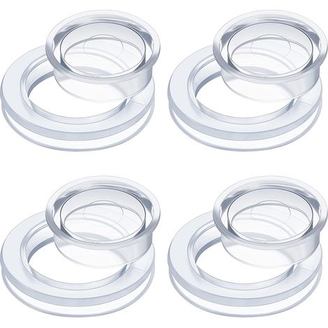 Anneau De Trou Pour Parasol - En Silicone Transparent - Pour Table En Verre Ou Acrylique Avec Trou De 50 Mm - Compatible Avec Tiges Standard - Lot De 4 Anneaux Et 4 Bouchons (1/5)