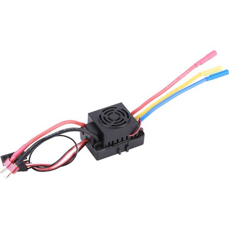 Contrôleur de vitesse électronique sans capteur HOBBYFANS 60A pour voiture RC, avec connecteur banane 4.0, noir. (1/5)