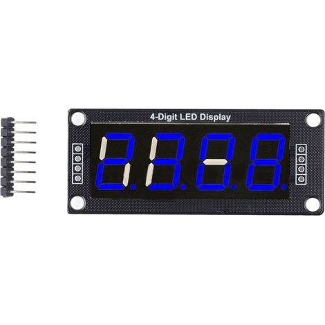4 Modules d'Affichage Numérique LED 7 Segments 4 Bits 0.56 Pouces MRA172B Bleu pour Horloge PCB (1/5)