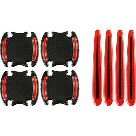Stück (rote) Türgriffschutzfolien, Türgriffaufkleber, 3D-Türgriffaufkleber mit reflektierenden Sicherheitsstreifen - Crezuo