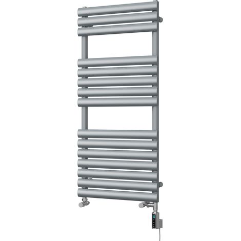 Omeara - Silver Dual Fuel Towel Rail H1120mm x W500mm Thermostatic WIFI (1/3)